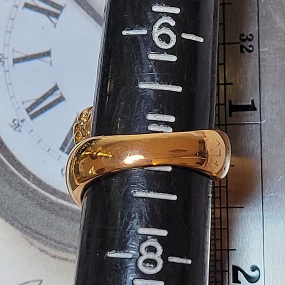 Signed Milor Bronze Italy Gold Elegant Cat Panther Head Ring Size 7 - Picture 10 of 11